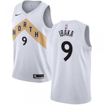 Men's Nike Toronto Raptors #9 Serge Ibaka White NBA Swingman City Edition 2018-19 Jersey