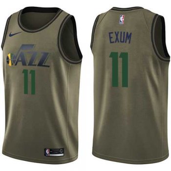 Men's Nike Utah Jazz #11 Dante Exum Green Salute to Service NBA Swingman Jersey