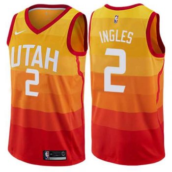 Men's Nike Utah Jazz #2 Joe Ingles Orange NBA Swingman City Edition Jersey