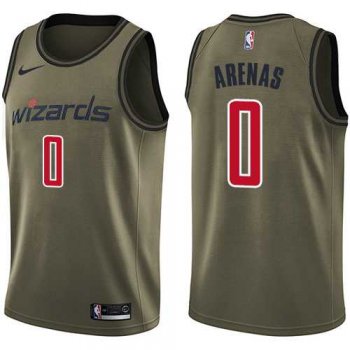 Men's Nike Washington Wizards #0 Gilbert Arenas Green Salute to Service NBA Swingman Jersey