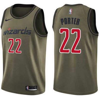 Men's Nike Washington Wizards #22 Otto Porter Green Salute to Service NBA Swingman Jersey