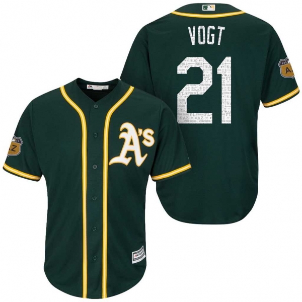 Men's Oakland Athletics #21 Stephen Vogt 2017 Spring Training Cool Base Stitched MLB Jersey