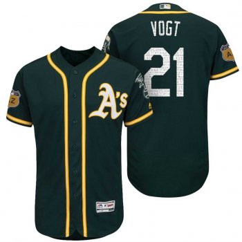 Men's Oakland Athletics #21 Stephen Vogt 2017 Spring Training Flex Base Authentic Collection Stitched Baseball Jersey