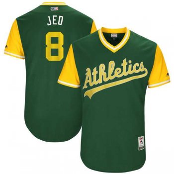 Men's Oakland Athletics #8 Jed Lowrie Jed Majestic Green 2017 Little League World Series Players Weekend Jersey