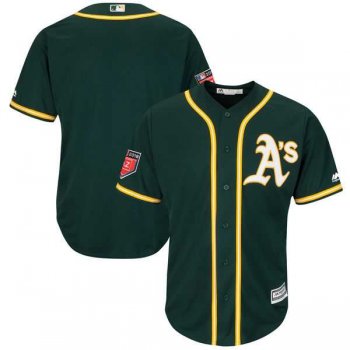 Men's Oakland Athletics Customized Majestic Green 2018 Spring Training Cool Base Team Jersey