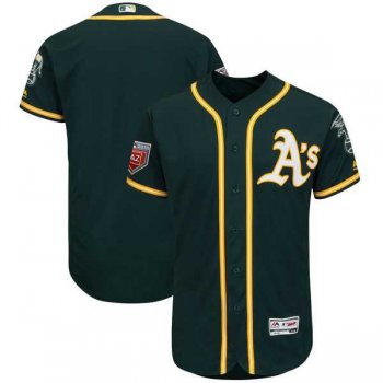 Men's Oakland Athletics Customized Majestic Green 2018 Spring Training Flex Base Team Jersey