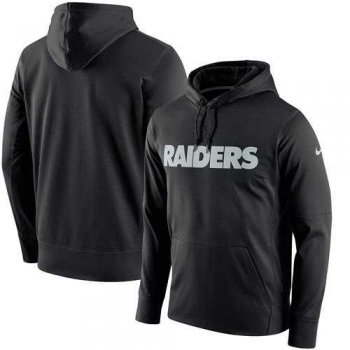 Men's Oakland Raiders Nike Black Circuit Wordmark Essential Performance Pullover Hoodie