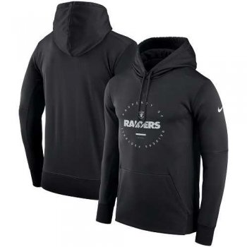 Men's Oakland Raiders Nike Black Sideline Property Of Wordmark Logo Performance Pullover Hoodie