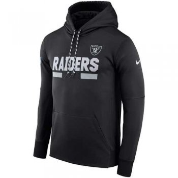 Men's Oakland Raiders Nike Black Sideline ThermaFit Performance PO Hoodie