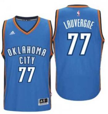 Men's Oklahoma City Thunder #77 Joffrey Lauvergne adidas Light Blue New Swingman Road Jersey