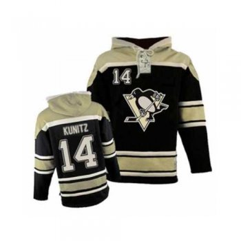 Men's Old Time Hockey Pittsburgh Penguins #14 Chris Kunitz Premier Black Sawyer Hooded Sweatshirt