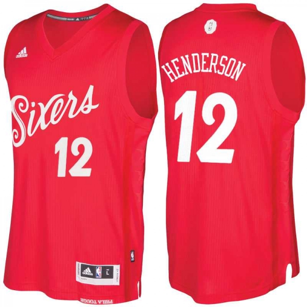 Men's Philadelphia 76ers #12 Gerald Henderson Red 2016 Christmas Day NBA Swingman Jersey