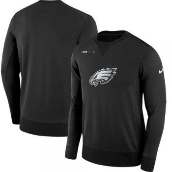 Men's Philadelphia Eagles Nike Black Sideline Team Logo Performance Sweatshirt