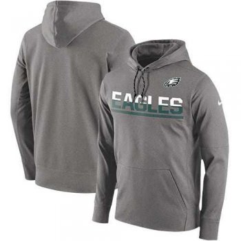 Men's Philadelphia Eagles Nike Gray Sideline Circuit Pullover Performance Hoodie