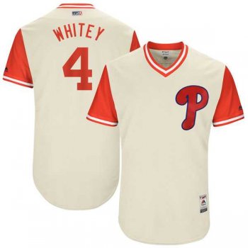 Men's Philadelphia Phillies #4 Andres Blanco Whitey Majestic Tan 2017 Little League World Series Players Weekend Jersey