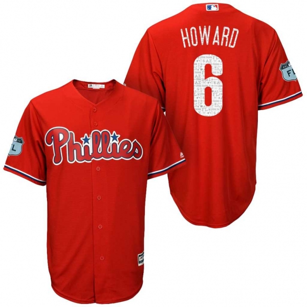 Men's Philadelphia Phillies #6 Ryan Howard 2017 Spring Training Cool Base Stitched MLB Jersey