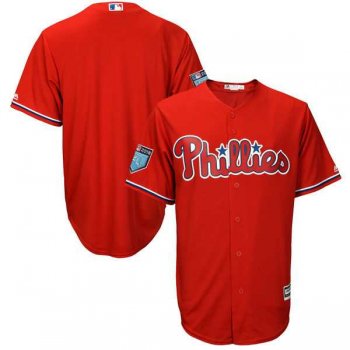 Men's Philadelphia Phillies Customized Majestic Scarlet 2018 Spring Training Cool Base Team Jersey