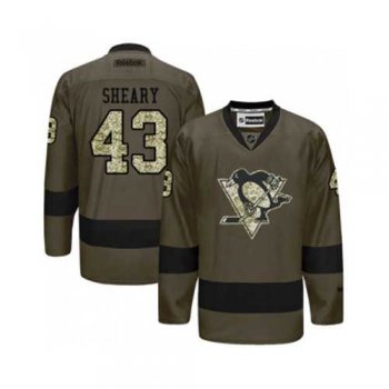 Men's Pittsburgh Penguins #43 Conor Sheary Green Salute to Service NHL Jersey