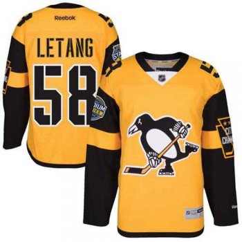 Men's Pittsburgh Penguins #58 Kris Letang Black 2017 Stadium Series Stitched NHL Jersey