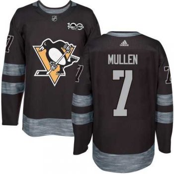 Men's Pittsburgh Penguins #7 Joe Mullen Black 1917-2017 100th Anniversary Stitched NHL Jersey