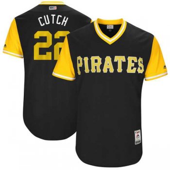 Men's Pittsburgh Pirates #22 Andrew McCutchen Cutch Majestic Black 2017 Little League World Series Players Weekend Jersey