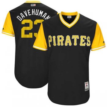 Men's Pittsburgh Pirates #23 David Freese Davehuman Majestic Black 2017 Little League World Series Players Weekend Jersey