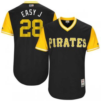 Men's Pittsburgh Pirates #28 John Jaso Easy J Majestic Black 2017 Little League World Series Players Weekend Jersey