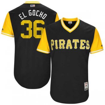 Men's Pittsburgh Pirates #36 Jose Osuna El Gocho Majestic Black 2017 Little League World Series Players Weekend Jersey