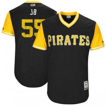 Men's Pittsburgh Pirates #55 Josh Bell JB Majestic Black 2017 Little League World Series Players Weekend Jersey