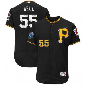 Men's Pittsburgh Pirates #55 Josh Bell Majestic Black 2018 Spring Training Flex Base Player Jersey