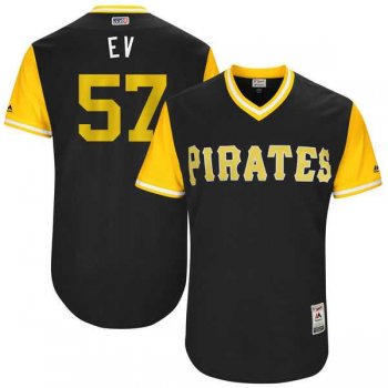 Men's Pittsburgh Pirates #57 Trevor Williams EV Majestic Black 2017 Little League World Series Players Weekend Jersey