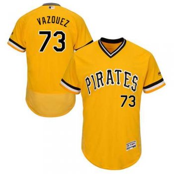 Men's Pittsburgh Pirates #73 Felipe Vazquez Gold Flexbase Authentic Collection Stitched MLB