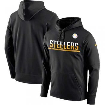 Men's Pittsburgh Steelers Nike Black Sideline Circuit Pullover Performance Hoodie