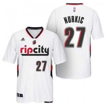 Men's Portland Trail Blazers #27 Jusuf Nurkic adidas White Swingman Rip City Jersey