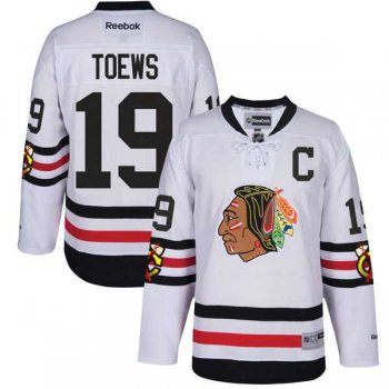 Men's Reebok Chicago Blackhawks #19 Jonathan Toews 2017 Winter Classic White Stitched NHL Jersey