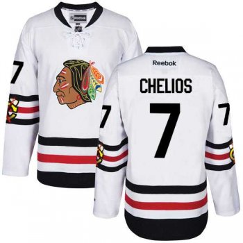 Men's Reebok Chicago Blackhawks #7 Chris Chelios 2017 Winter Classic White Stitched NHL Jersey