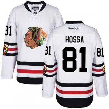 Men's Reebok Chicago Blackhawks #81 Marian Hossa 2017 Winter Classic White Stitched NHL Jersey