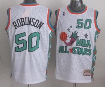 Seattle SuperSonics 50 David Robinson 1996 All Star White Throwback NBA Jersey Cheap