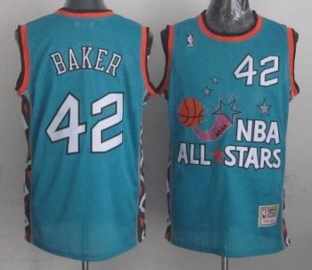 Milwaukee Bucks 42 Vin Baker 1996 All Star Green Throwback NBA Jersey Cheap