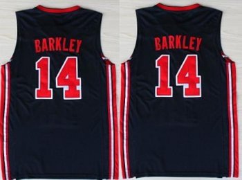 USA Basketball 1992 Olympic Dream Team Blue Jerseys 14# Charles Barkley Cheap