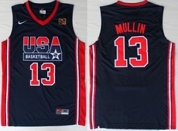 USA Basketball 1992 Olympic Dream Team Blue Jerseys 13# Chris Mullin Cheap