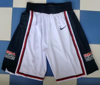 USA Basketball Retro 1992 Olympic Dream Team White Shorts Cheap