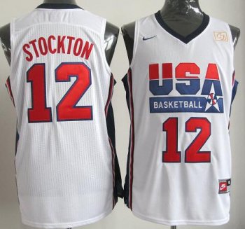 2012 USA Basketball Retro Jerseys #12 John Stockton Cheap