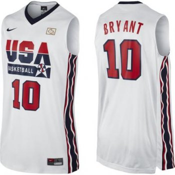 2012 USA Basketball Retro Jerseys #10 Kobe Bryant White Cheap