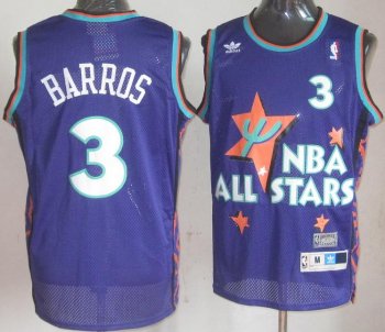 1995 All Star Boston Celtics 3 Dana Bruce Barros Purple Swingman Throwback NBA Jersey Cheap