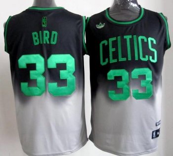 Boston Celtics 33# Larry Bird Black Grey Revolution 30 Swingman NBA Jerseys Cheap