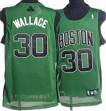 Boston Celtics 30 Wallace Green Black Number Jersey Cheap