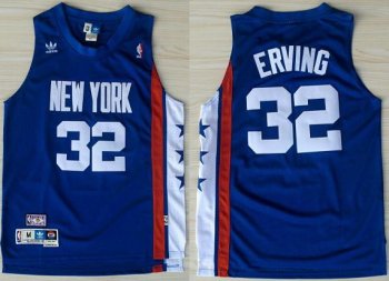 New Jersey Nets #32 Julius Erving Blue ABA Hardwood Classic Swingman Jersey Cheap