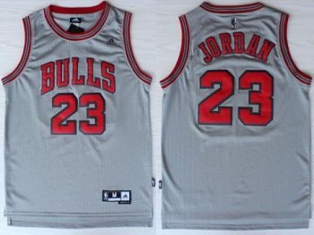 Chicago Bulls 23 Michael Jordan Grey NBA Jerseys Cheap