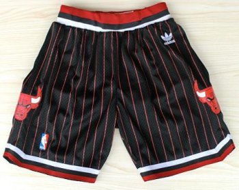 Chicago Bulls Black Red Strip Swingman NBA Shorts Cheap